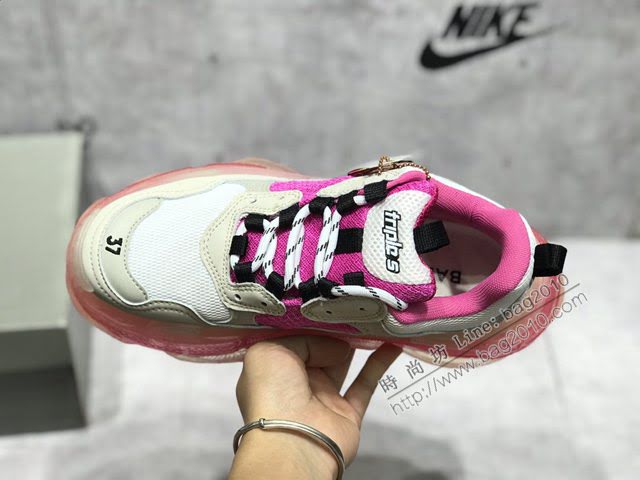 Balenciaga經典款男女鞋 巴黎世家頂級版本Triple S厚底氣墊大底LOGO老爹鞋 Balenciaga情侶款老爹鞋  hdbl1269